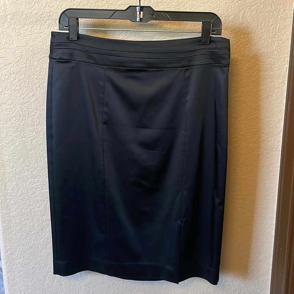 Black Silk-Like Pencil skirt with lining.